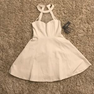 Lulu's Sweetheart Mesh Skater Dress